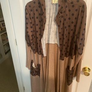 Plus size duster with hood